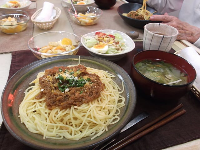 今日は『スパゲッティーミートソース』です。おかわりしてしまいました！